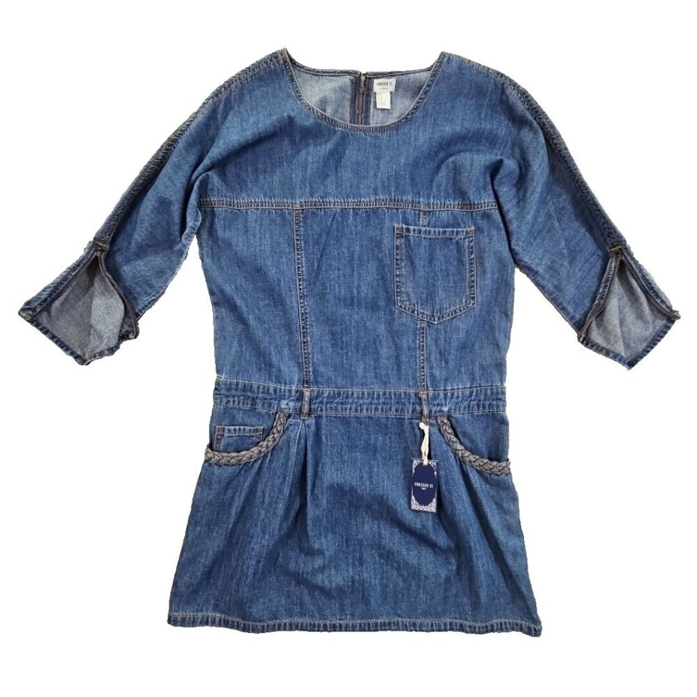 Forever 21 Blue Denim Midi Dress